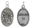 Sterling Silver St. Michael Medal 15/16" X 5/8" (24 mm X 16 mm).