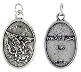 Sterling Silver St. Michael Medal 15/16' X 5/8' (24 mm X 16 mm).