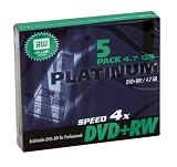 Platinum DVD+RW 5er Pack Slimcase 4x Speed 4,7GB DVD-Rohlinge