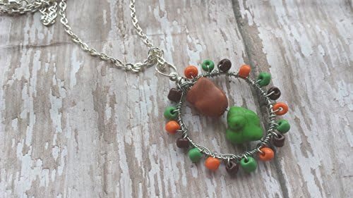 Boho beaded pendant necklace