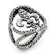 Plain Silver Decorated Fleur De Lis Ring
