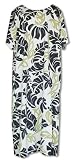 Plus Size Round Neck Long Dress - Bold Banana Leaf Hawaiian Aloha Caftan/Kaftan Style Evening Dress