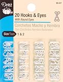 Dritz White Hooks & Eyes 2/Pkg-Size 1 & 2