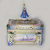 Cinderella Musical Christmas Cloisonne Style Box By Roman