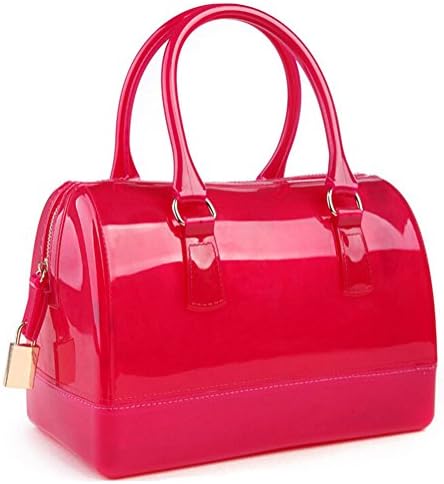Women/girl Doctor Style Jelly Candy or Laser Cut Purse Handbag (Red)