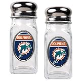 NFL Miami Dolphins Salt and Pepper Shaker Set with Crystal Coat