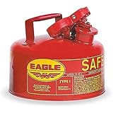 Eagle UI-10-S Red Galvanized Steel Type I Gas Safety Can, 1 gallon Capacity, 8" Height, 9" Diameter