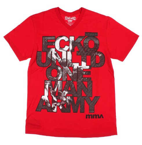 Ecko Unltd. MMA One Man Army V-Neck Mens Tee Shirt, True Ecko Red (Large)