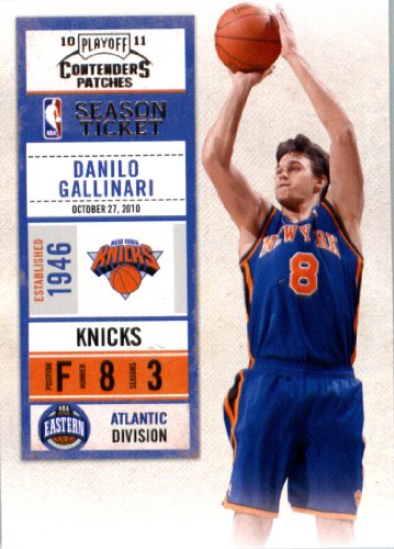 2010 11 Playoff Contenders Plates & Patches Basketball Card # 61 Danilo Gallinari New York Knicks In a Protective Screwdown Display Case!