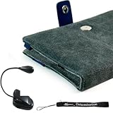 Amazon Kindle 2 Gray/Blue Faux Canvas e-Book Reader Carrying Case Cover Melrose Series + Indlues a 4-Inch Determination Hand Strap + also includes a "Read in the Dark LED Light" with a Flexible GooseNeck