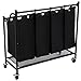 SONGMICS 4-Bag Rolling Laundry Sorter Cart Heavy-duty w' 4 Casters Black URLS95H