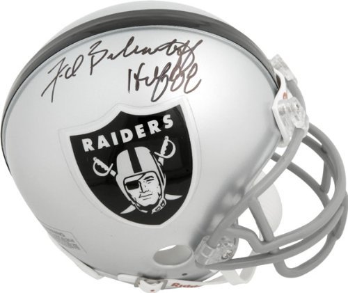 Fred Biletnikoff Oakland Raiders Autographed Mini Helmet with HOF Inscription