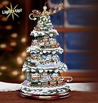 Thomas Kinkade's WINTER WONDERLAND EXPRESS Christmas Tree! Features moving trains w/ 4 levels of rotating movement