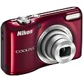 Nikon Coolpix L27 Digitalkamera (16 Megapixel, 5-fach opt. Zoom, 6,9 cm (2,7 Zoll) LCD-Monitor) Kit inkl. 4GB Speicherkarte und Kameratasche karminrot