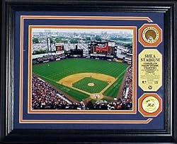 Shea Stadium Photomint with Infield Dirt New York Mets - Plaque