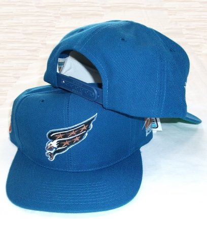 Washington Capitals Blue Snapback Adjustable Plastic Snap Strap Back Hat / Cap