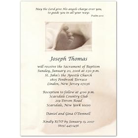Five Little Toes Baptism Christening Invitations - Set of 20