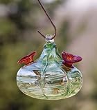 Lime Green Glass Hummingbird Feeder Gift Set (6 pieces)