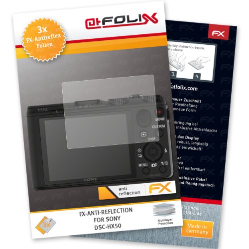 Accessoires appareils photo numériques atFoliX FX-Antireflex Protection d'écran pour Sony DSC-HX50 (3 pièces) - protection d'écran antiéblouissante! SPECIAL OFFERS