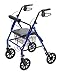 Medline Folding Rollator Walker with Folding Wheels, Blue