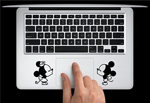 ô cute Mickey Mouse u0026 Minnie Mickey and Minnie seal sticker decal for macbook Mac Book ( Black )
