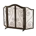 Black Scroll Firescreen with Door