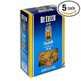 De Cecco Farfalle, 16 Ounce Boxes (Pack of 5)