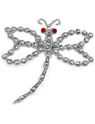 Sterling Silver Brooches Dragonfly Ruby CZ Brooche