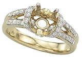 14K Yellow Gold Diamond Wedding Set Semimount