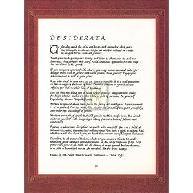 Desiderata Motivational Art Poster Print, 8x10