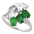 14K White Gold Tsavorite and Diamond Ring