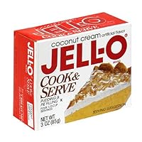 Jell-O Cook and Serve Pudding and Pie Filling, Coconut, 3-Ounce Boxes (Pack of 24)