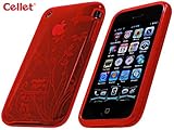 Cellet Red Flower Design Jelly 2 Case For Apple iPhone 3G & 3G S