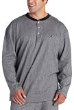 Nautica Sleepwear Mens Herringbone Long Sleeve Henley, Navy