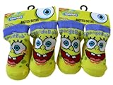 Spongebob Squarepants Booties - 2 Pairs Spongebob Baby Boy Socks - BlueTrim