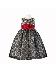 Girls Sleeveless Embroidered Flower-Girl Dress 