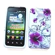 LG G2x (T-Mobile) Crystal Silicone Skin Case "Artistic Purple Flowers" Design