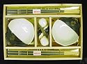 Wood Japanese Bento Black Sushi Wasabi Dish Set