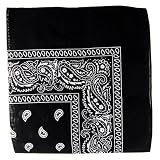 Paisley Cotton Bandanna Black
