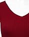 Doubjlu Womens Long Sleeve Deep V-Neck & Round Neck Ribbed Knit Sweater