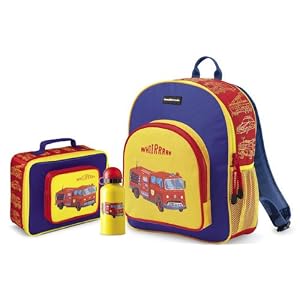 Crocodile Creek Backpack, Lunch Box and Water Bottle Set - Firetruck by