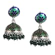 Enamel Earrings Jhumki Sterling Silver Jewelry 1.5 inches