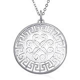 Sterling Silver Cut-Out Round Pendant, 18