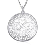 Sterling Silver Cut-Out Round Pendant, 18"