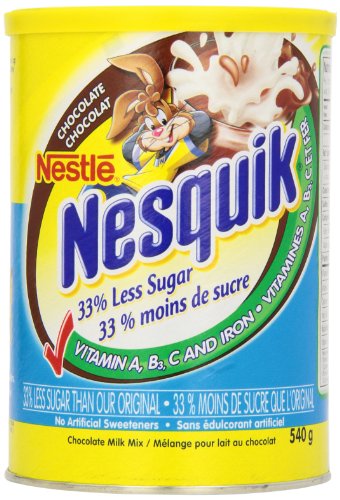 Nesquik Less Sugar Vitamin Enriched Chocolate Powder, 540g Canister