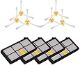 I-clean 3 Armed Side Brush x 6pack and 4 x HEPA Filter Replacementfor iRobot Roomba 800&900 Series 870 880 980 Vacuum Cleaners (set 1)