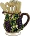 GRAPE 3-D Ceramic Pitcher & Utensils Set NEW