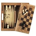 3-in-1 Wood Chess/Checkers/Backgammon Set