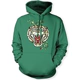 51292OjJD0L. SL160  Tiger Tattoo Unisex Hooded Sweatshirt, Kelly Green, L