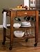Kitchen Cart in Marble Top and Oak Veneer Finish